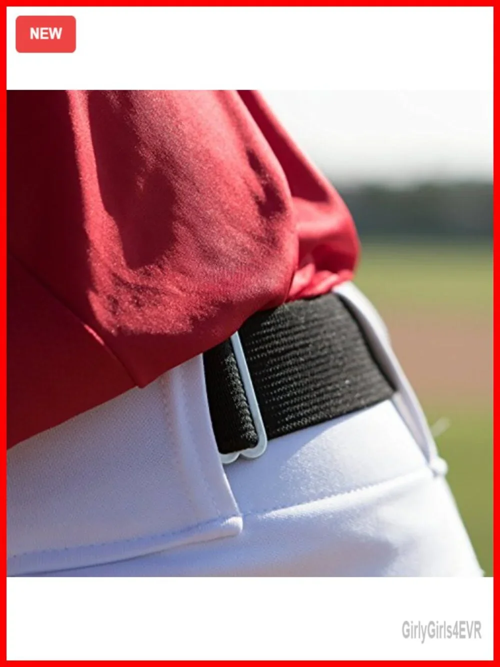 Stretch Elastic Nylon Uniform Belt for Baseball & Softball, Adjustable Metal